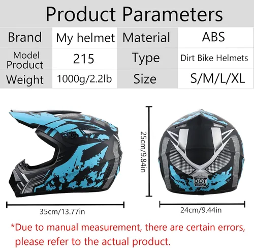 Vista 4 de Motorcycle Dirt Bike Helmet Full Face Motocross Helmets for Outdoor Sports Off Road Racing Mountain Bike Men Women Off-Road Helmet Gloves Goggles