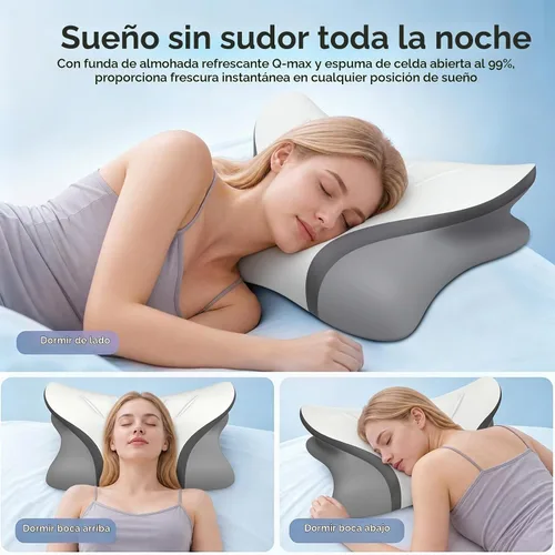 Vista 5 de Almohada cervical para aliviar el dolor, contorno ergonómico