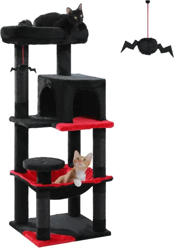 Vista 9 de PETEPELA Árbol de gato de 69 pulgadas de alto para gatos grandes de interior, torre para gatos adultos con hamaca grande, torre de árbol trepador
