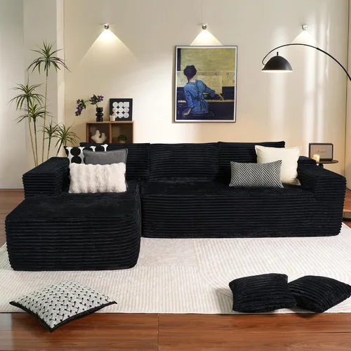Vista 15 de ovios Sofá seccional Cloud de 96 pulgadas con chaise en forma de L, sofá modular moderno con asiento profundo, sofás tapizados para sala de estar