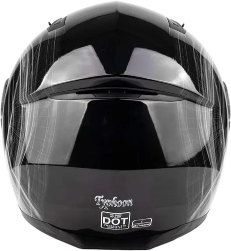 Vista 5 de Casco de motocicleta modular para adultos DOT con anteojos de sol retráctiles de cara completa abatibles Typhoon TH158