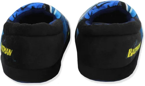 Vista 4 de DC Comics Batman Superhero - Pantuflas Aline de felpa para niños pequeños (9-10 M de EE. UU., azulnegro), Azul