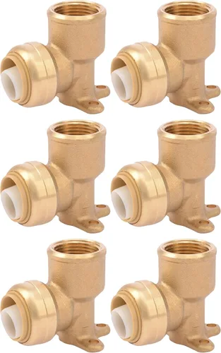 Vista 9 de SharkBite Codo de oreja de caída de 1/2 pulgada x 1/2 pulgada, FNPT, Empuje para conectar accesorios de plomería de latón, tubo PEX, cobre, CPVC