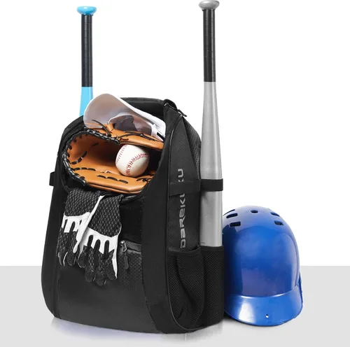 Vista 2 de DAREKUKU Mochila de béisbol juvenil, bolsa de sóftbol para niños y niñas, equipo y equipo transpirable de T-Ball y béisbol