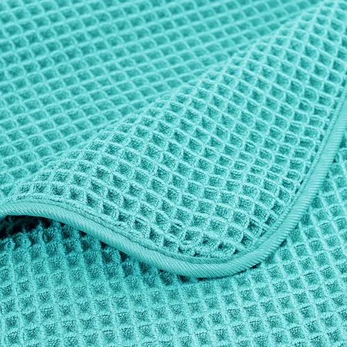 Vista 7 de POLYTE Toalla de baño de microfibra de gran tamaño de 430 GSM, de secado rápido, sin pelusas, 60 x 30 pulgadas, paquete de 4 (tejido de waffle)