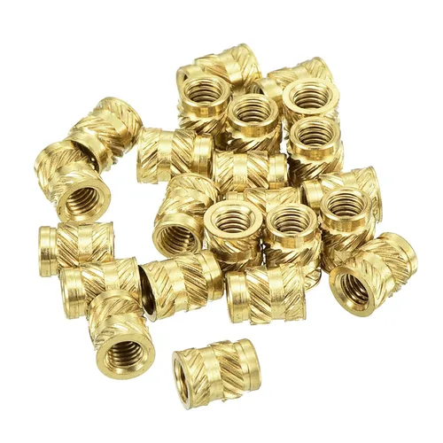 Vista 18 de uxcell Tuercas de inserción moleteadas, 80 piezas M2 x 3 mm L x 3.5 mm DI 3D Impresión de tuercas de latón Tuercas de rosca hembra Insertos de latón