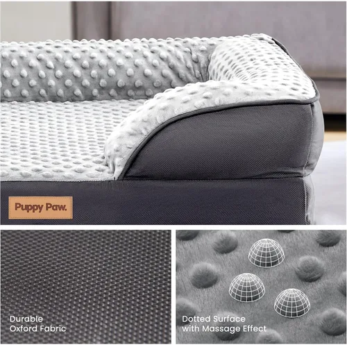 Vista 5 de Cama para perros y gatos pequeños y medianos, forro impermeable para uso en interiores y exteriores, funda extraíble lavable con cremallera de hasta
