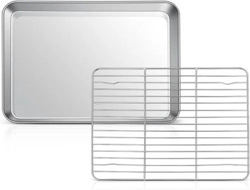 Vista 8 de Bandeja para hornear de 9 pulgadas con estante, bandeja para horno