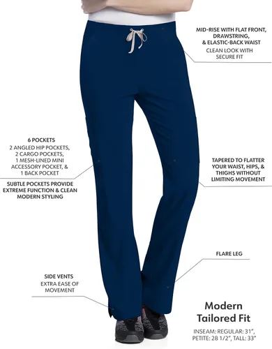 Vista 2 de Urbane Performance 9312 - Pantalones cargo elásticos de 6 piezas para mujer