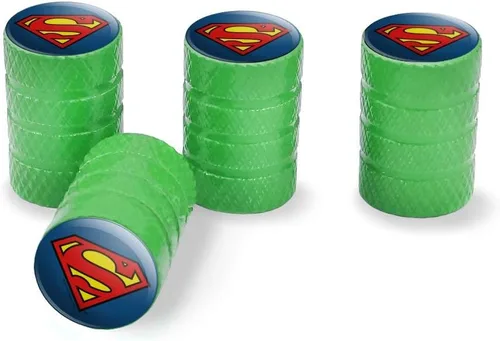 Vista 12 de Tapones de válvula de borde de neumático de aluminio con logotipo clásico del escudo de Superman