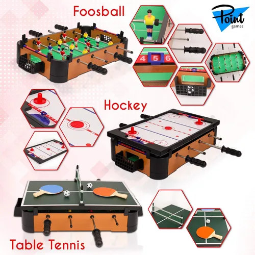 Vista 4 de Point Games Mesa de hockey, mini juegos de mesa para niños, juego de arcade para niños y niñas, gran regalo para niños a partir de 3 años