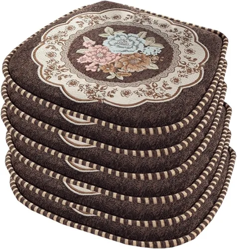 Vista 34 de EORNOW Juego de cojines para silla de comedor con lazos, juego de 1/2/4, almohadillas antideslizantes para silla de comedor con funda extraíble