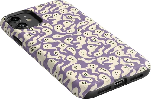 Vista 2 de Casely Funda para iPhone 11 All Boo'd Up Fantasma púrpura Diseño protector delgado esencial de doble capa