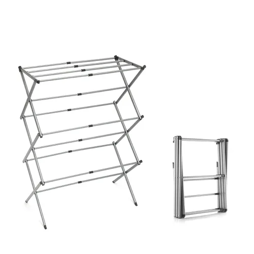 Vista 10 de Tendedero Metálico Plegable y Extensible con 3 Alturas Cloxy InnovaGoods 11 barras