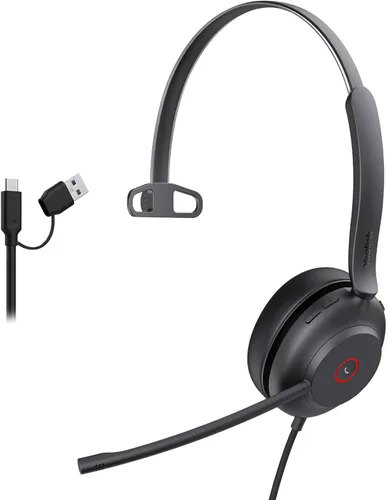Vista 9 de Auriculares USB con micrófono Yealink UH37, auriculares con cable con micrófono de cancelación de ruido para computadora PC portátil teléfono VoIP