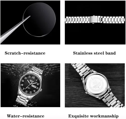 Vista 4 de BOSCK Analog Mens Watch,40mm Easy Read Auto Date and Day Stainless Steel Business Watch for Men,30M Waterproof Sports Mens Wrist Watches