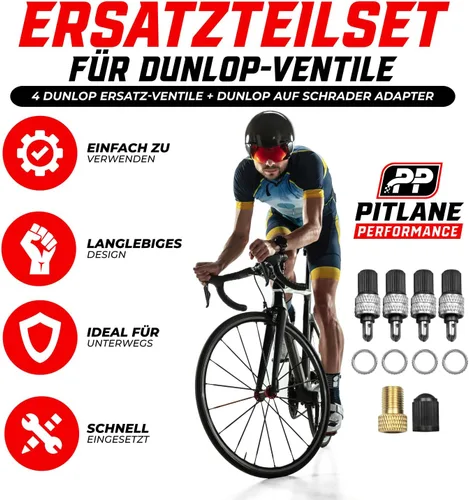 Vista 2 de Kit de reparación de válvulas de bicicleta de 20 piezas, válvula Dunlop, insertos de válvula de repuesto con sellos, tuercas y tapas de válvula +