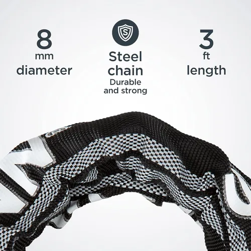 Vista 3 de Schwinn - Cadena reflectante con llave y candado para bicicleta, cerradura antirrobo de bicicleta de 3 pies x 8mm, nivel de seguridad 4