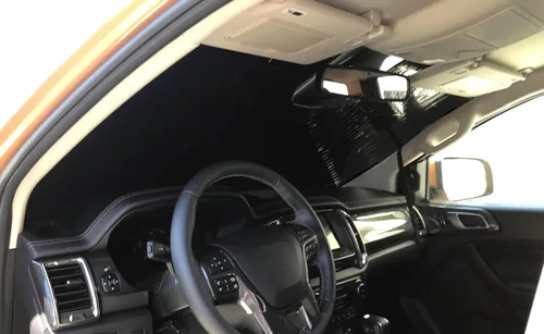 Vista 2 de HeatShield, The Original parasol para parabrisas, ajuste personalizado para Honda Odyssey Minivan con sensor 2011, 2012, 2013, 2014, 2015, 2016