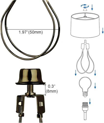Vista 2 de WEAVERBIRD Lamp Shade Holder, Clip on Lampshade Adapter, Lamp Shade Light Bulb Clip Adapter, Spring Clip for Light Bulbs, Antique Brass