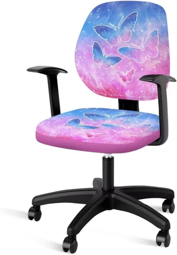 Vista 22 de Funda para silla de oficina con diseño de mariposa de 2 piezas, fundas para silla de juegos, bonitas fundas transpirables para silla de escritorio