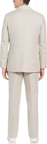 Vista 6 de Perry Ellis Men's Linen-Blend Suit Jacket, Breathable Single Breasted Blazer, Regular Fit, with Chest Pocket (Sizes 36-54)
