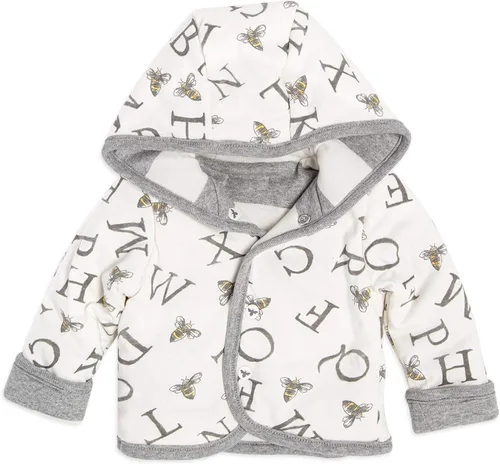 Vista 2 de Burt's Bees Baby Sudaderas unisex para bebé, chaquetas ligeras con cremallera y abrigos con capucha, algodón orgánico, Heather Grey Abc