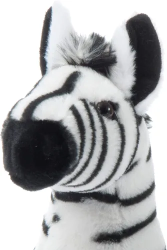Vista 4 de The Petting Zoo Peluche de cebra, regalos para niños, animales salvajes del zoológico Onez, juguete de peluche de cebra de 12 pulgadas