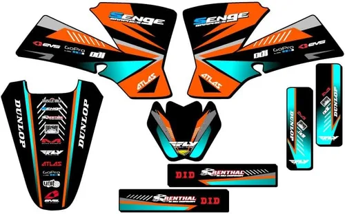 Vista 8 de Kit de base gráfica SX 50 Surge Black Senge 2002-2008 compatible con KTM