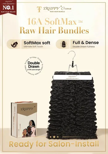 Vista 2 de Cabello humano rizado birmano crudo, 100% pelo crudo camboyano #Birmano rizado color natural