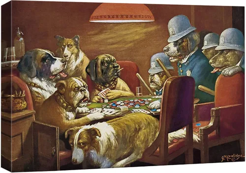 Vista 11 de Cuadro Wall26 de perros jugando al póquer por C. M. Coolidge