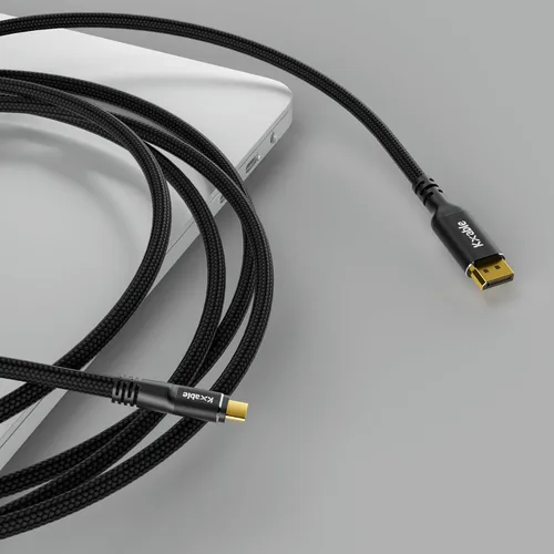Vista 6 de Cable USB C a DisplayPort 1.4 de 10 pies, 8K a 60Hz, 4K @120Hz, Thunderbolt 4/3 tipo C a DP, (compatible con Thunderbolt 4/3) para MacBook Pro/Air
