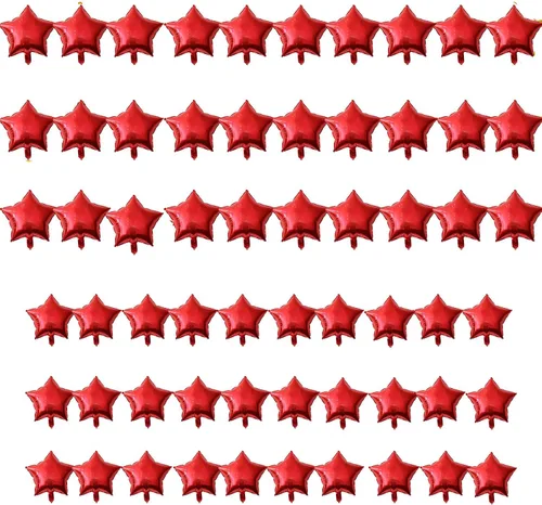 Vista 11 de 80 globos de aluminio con forma de estrella azul de 5 pulgadas para decoración de fiesta de cumpleaños.