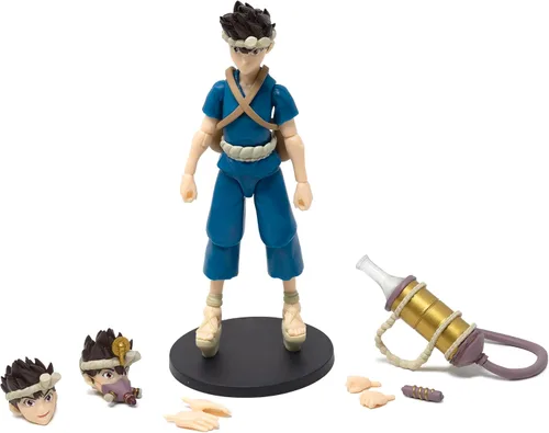 Vista 2 de Boss Fight Studio Dr. Stone - Figura de acción cromada – Figura coleccionable altamente articulada con accesorios que incluyen cabezas y manos