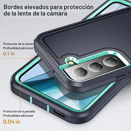 Vista 4 de BaHaHoues Funda con soporte integrado para Samsung Galaxy S22 5G de 6.1 pulgadas, a prueba de golpes, polvo y caídas, de grado militar