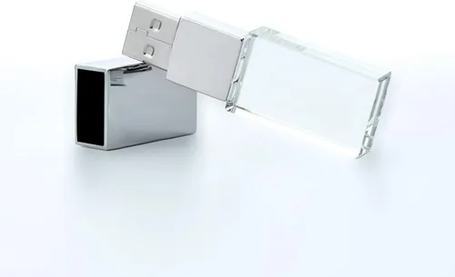 Vista 8 de Nuevo rectángulo transparente cristalino USB Flash Drive Regalo de boda Pen Drive, plata