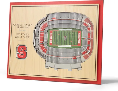 Vista 13 de YouTheFan - Póster para pared de la NCAA, vista de estadio en 3D de 5 niveles, Marrón