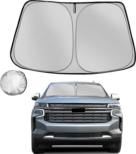 Vista 34 de [Usado] Parasol para parabrisas Che-vrolet/Chevy Silverado 1999-2006 plegable para ventana delantera de automóvil, bloquea los rayos UV y el calor