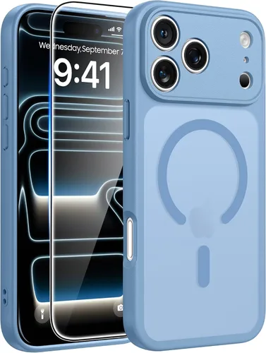 Vista 90 de FNTCASE - Funda para iPhone 16 Pro: magnética, mate, translúcida, de grado militar, protectora contra caídas, resistente, fina, duradera y a prueba