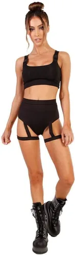 Vista 3 de iHeartRaves - Pantalones cortos de talle alto para mujer