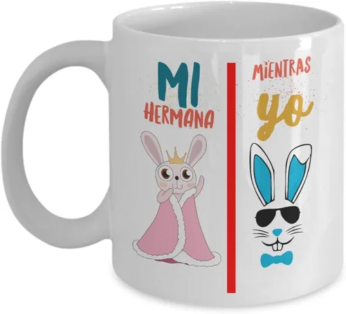Vista 5 de Regalo para hermano Taza de cafe para hermana Perfecto regalo para graduados, profesionales y estudiantes Vaso con afirmaciones positivas