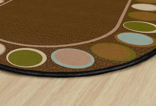 Vista 3 de Flagship Carpets Sitting Spots - Alfombra educativa ovalada para niños y profesores, calidad duradera para escuelas, preescolar, guardería, centros