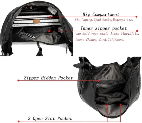 Vista 5 de KILAMAL Bolsos Hobo para mujer Bolsos de hombro y bolsos