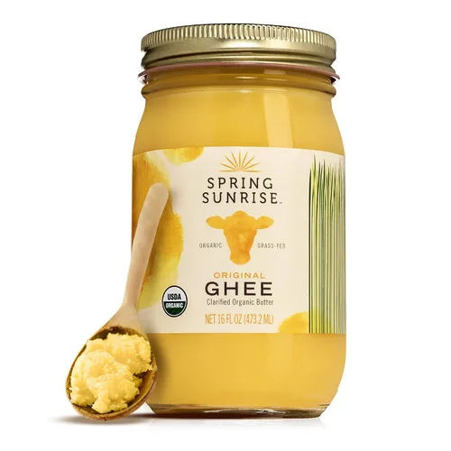 Vista 15 de Spring Sunrise Ghee marrón orgánico alimentado con pasto de 8 onzas Keto