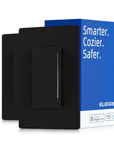 Vista 11 de ELEGRP Interruptor Regulador de Luz Inteligente DTR30, Unipolar o 3 Vías, Regulador Táctil Wi-Fi de 2.4GHz Compatible con Alexa/Google Assistant
