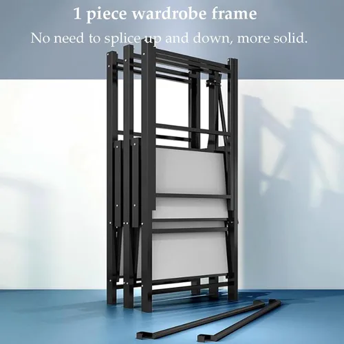 Vista 3 de large closets Portable Wardrobe Closet All Steel Frame Closet Standing Clothes Closet No Assembly with Cloth Cover Open Wardrobe Closet Space-saving