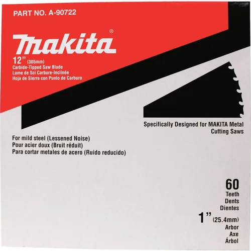Vista 2 de Makita A-90722 Hoja de sierra de uso general con punta de carburo, 12 pulgadas, 60 dientes, color plateado