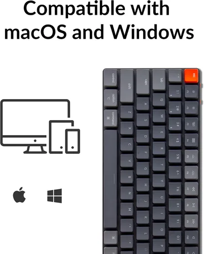 Vista 3 de Keychron K3 - Teclado mecánico inalámbrico Bluetooth con diseño de 75 de 84 teclas ultradelgado intercambiable en caliente con teclado de perfil
