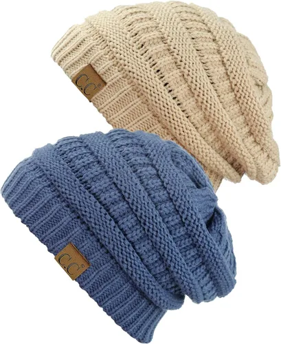 Vista 76 de Gorro a la moda de tejido suave abultado, cálido y elástico de C.C