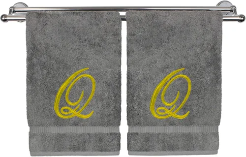 Vista 59 de Toalla de mano con monograma, regalo personalizado, 16 x 30 pulgadas, extra absorbente, 100% algodón turco, acabado de rizo suave, para baño, cocina